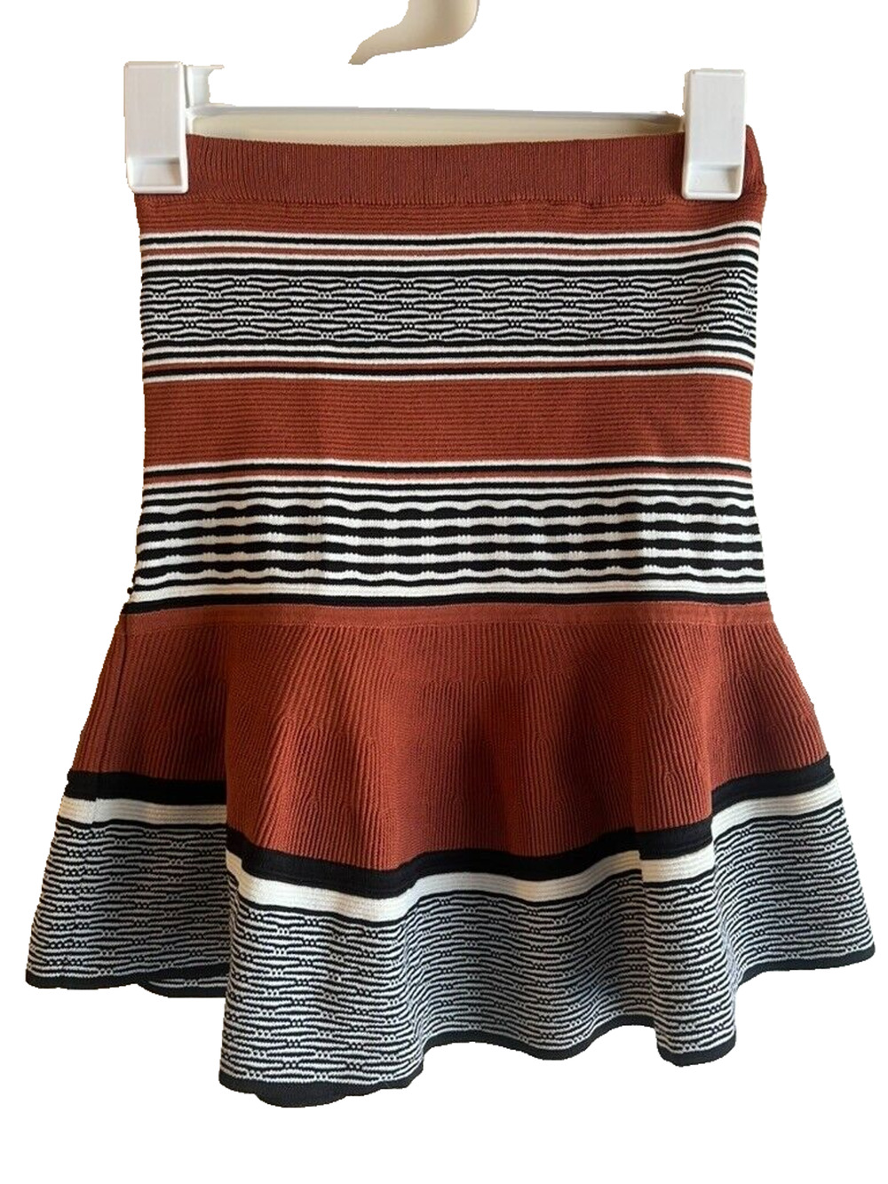 NWOT Sandro Paris Y2k style Striped Tiered Skirt Multicolor Size 1 stretchable